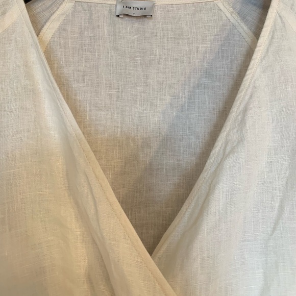 100% linen cream blouse, size S - Picture 2 of 4